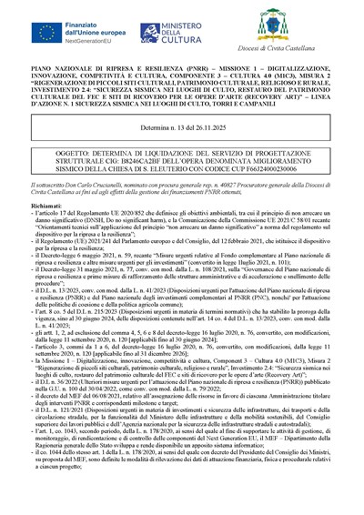 Determina n.13 - PNRR